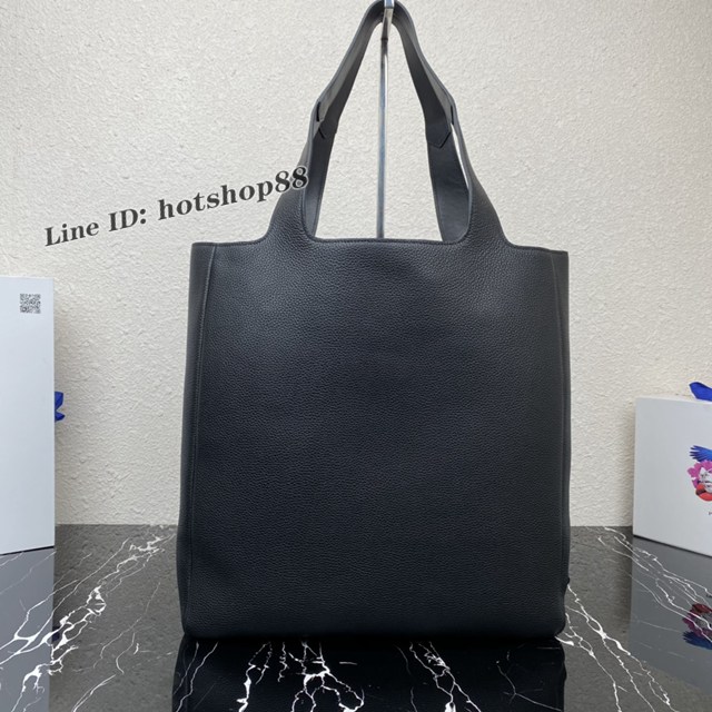 Prada專櫃新款托特包 2VG092 普拉達男士黑色皮革tote手袋手提包 csp1724